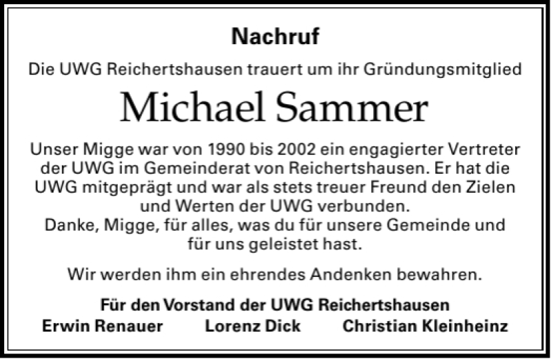 Michael Sammer Donaukurier Trauerportal